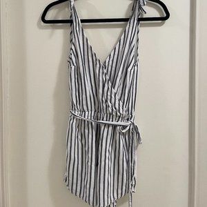 Navy and White Stripped Romper